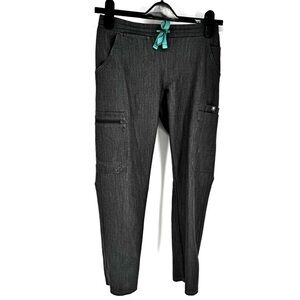 Figs medical scrubs, charcoal, gray  Joggers with Teal Accent